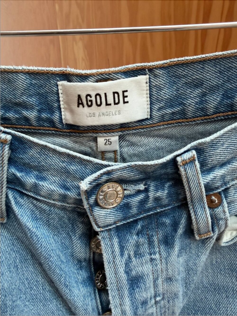 AGOLDE Riley High Rise Straight Crop SIZE 25. Color: HAVEN - Picture 3 of 5
